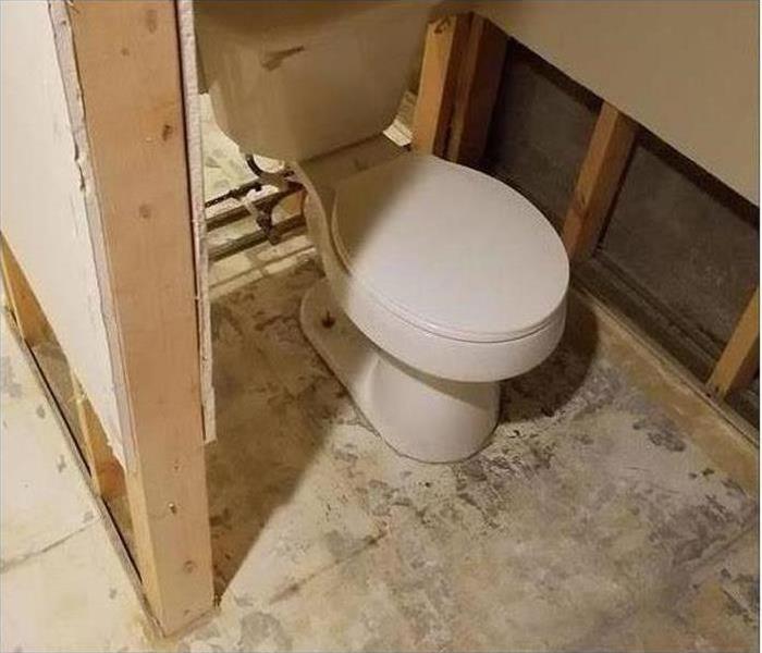 wall removed by commode