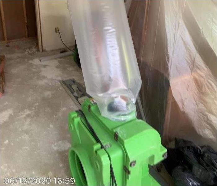 SERVPRO drying equipment in the room